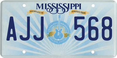 MS license plate AJJ568