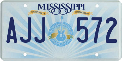 MS license plate AJJ572