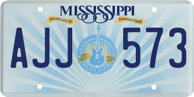MS license plate AJJ573