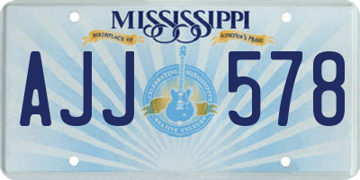 MS license plate AJJ578