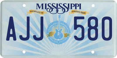 MS license plate AJJ580