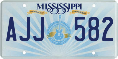 MS license plate AJJ582