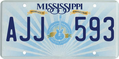 MS license plate AJJ593