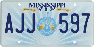 MS license plate AJJ597