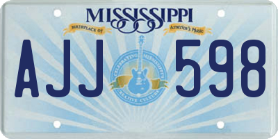 MS license plate AJJ598