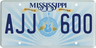 MS license plate AJJ600