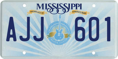 MS license plate AJJ601