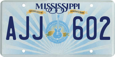 MS license plate AJJ602