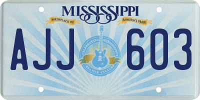 MS license plate AJJ603