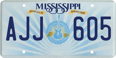 MS license plate AJJ605