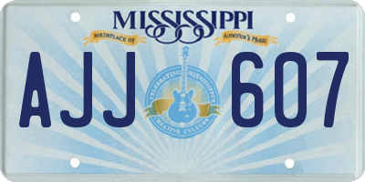 MS license plate AJJ607
