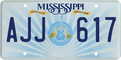 MS license plate AJJ617