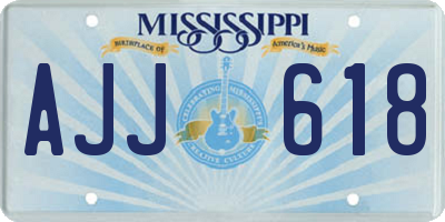MS license plate AJJ618
