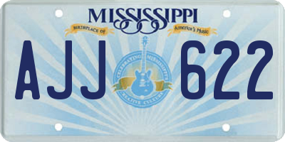 MS license plate AJJ622