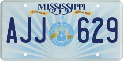 MS license plate AJJ629