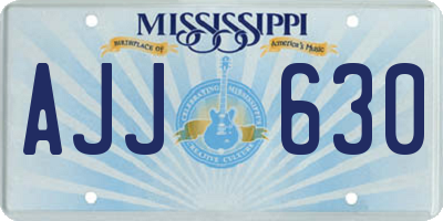 MS license plate AJJ630