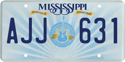 MS license plate AJJ631