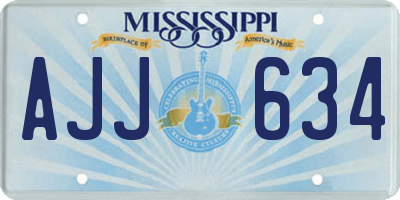 MS license plate AJJ634