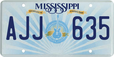 MS license plate AJJ635