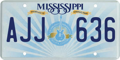 MS license plate AJJ636