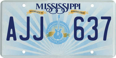 MS license plate AJJ637