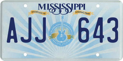 MS license plate AJJ643