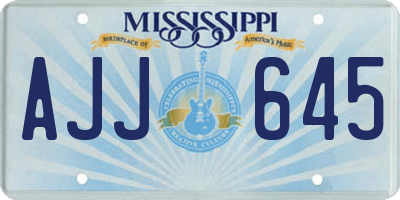 MS license plate AJJ645