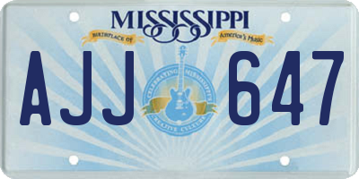 MS license plate AJJ647