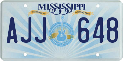 MS license plate AJJ648