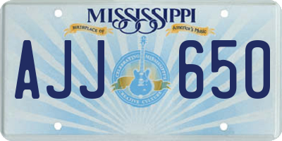 MS license plate AJJ650