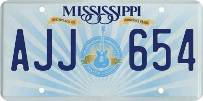 MS license plate AJJ654