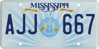 MS license plate AJJ667