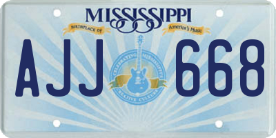 MS license plate AJJ668