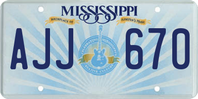 MS license plate AJJ670