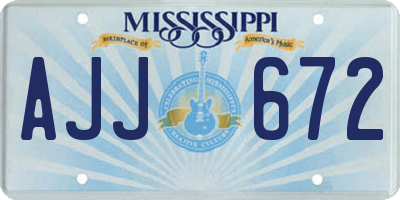 MS license plate AJJ672