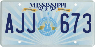 MS license plate AJJ673