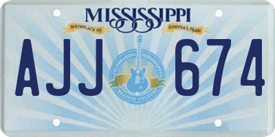 MS license plate AJJ674
