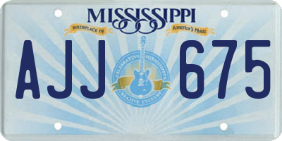 MS license plate AJJ675