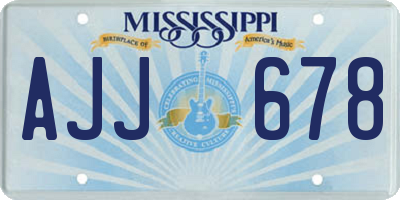 MS license plate AJJ678