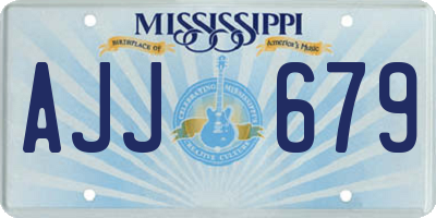 MS license plate AJJ679