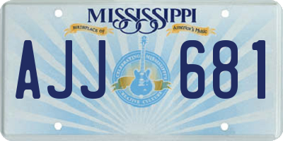 MS license plate AJJ681