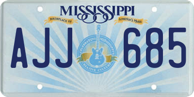 MS license plate AJJ685