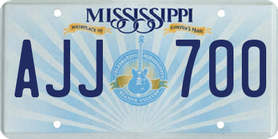 MS license plate AJJ700