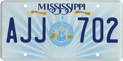 MS license plate AJJ702