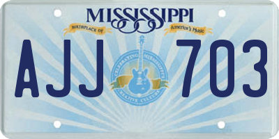 MS license plate AJJ703