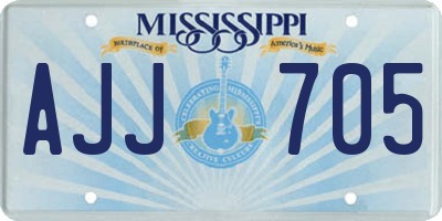 MS license plate AJJ705