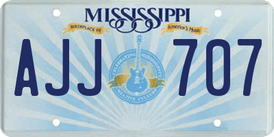 MS license plate AJJ707