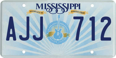 MS license plate AJJ712
