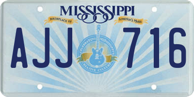 MS license plate AJJ716