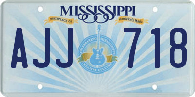 MS license plate AJJ718